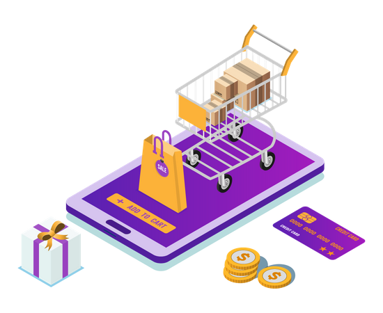 Online shopping application  Illustration