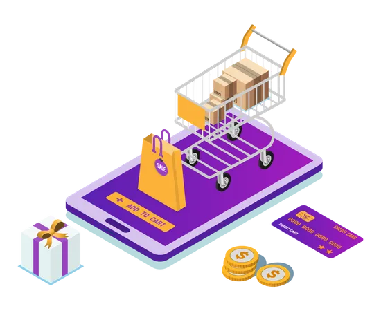 Online shopping application  Illustration