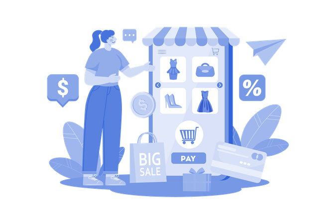 Online Shopping Application  Illustration