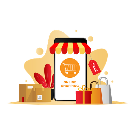 Online shopping application  Illustration