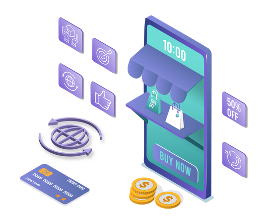 Online shopping application  Illustration