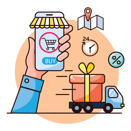 Online Shopping Application  Illustration