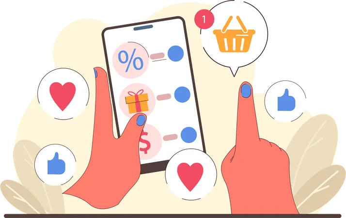 Online shopping application  Illustration