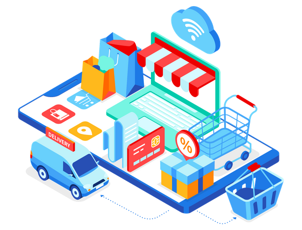 Online shopping application  Illustration