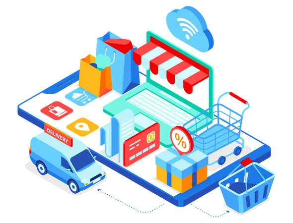 Online shopping application  Illustration