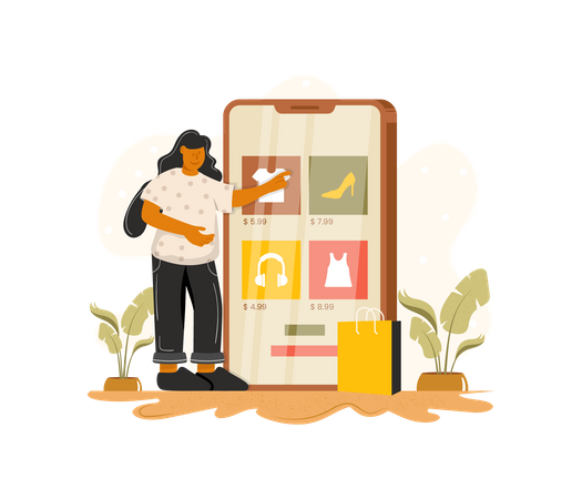 Online shopping application  Illustration