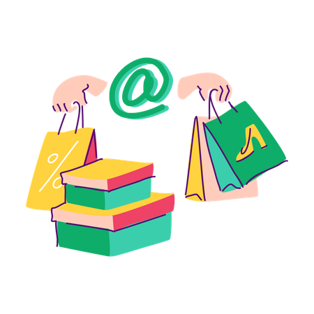 Online Shopping bags  Illustration