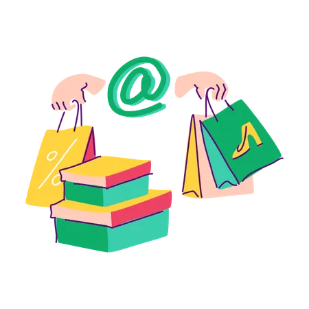 Online Shopping bags  Illustration