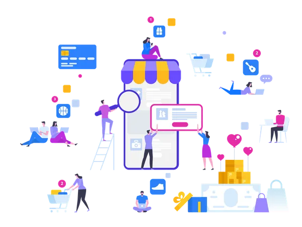 Online Shopping Benefits  Illustration