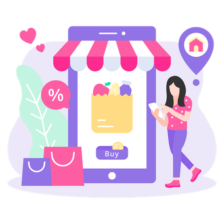 Online-Shopping-Bestellung  Illustration