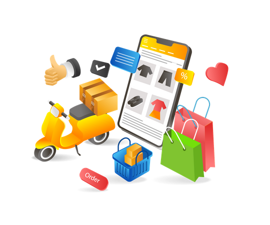 Online-Shopping-Bestellung  Illustration