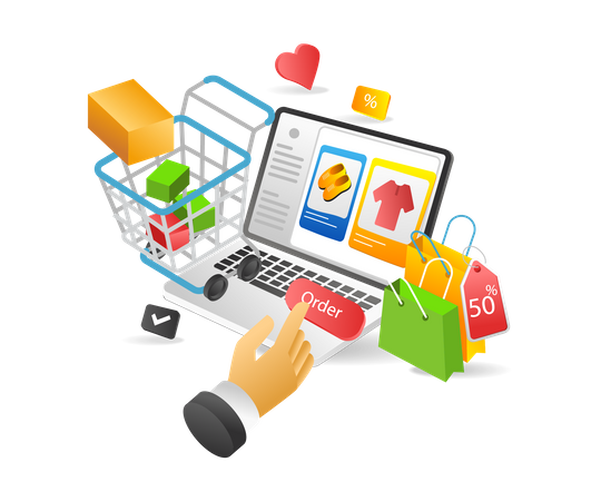 Online-Shopping-Bestellung  Illustration