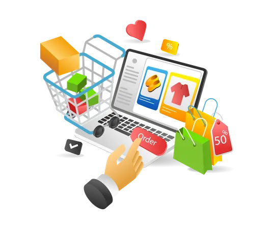 Online-Shopping-Bestellung  Illustration