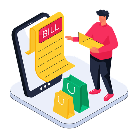 Online shopping bill  Illustration