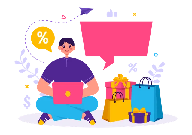 Online Shopping Bonanza  Illustration