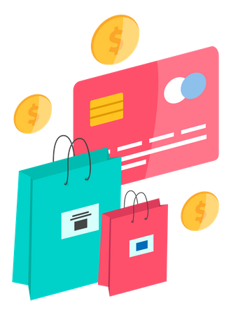 Online shopping card payment  Illustration