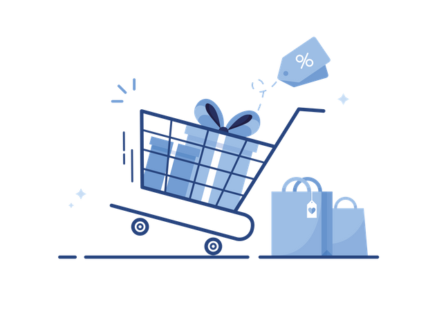 Online Shopping Cart Illustration