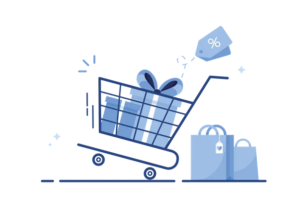 Online Shopping Cart Illustration