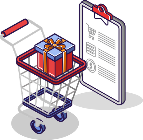 Online shopping cart  Illustration