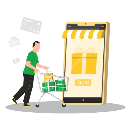 Online shopping cart  Illustration