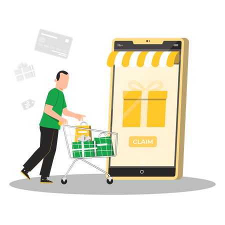 Online shopping cart  Illustration