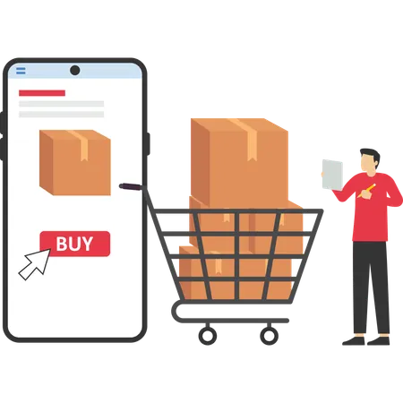 Online shopping cart  Illustration