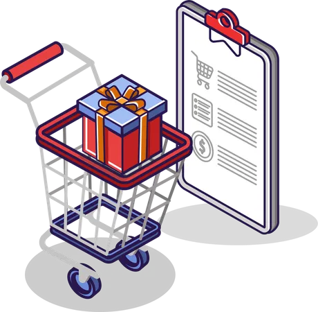 Online shopping cart  Illustration