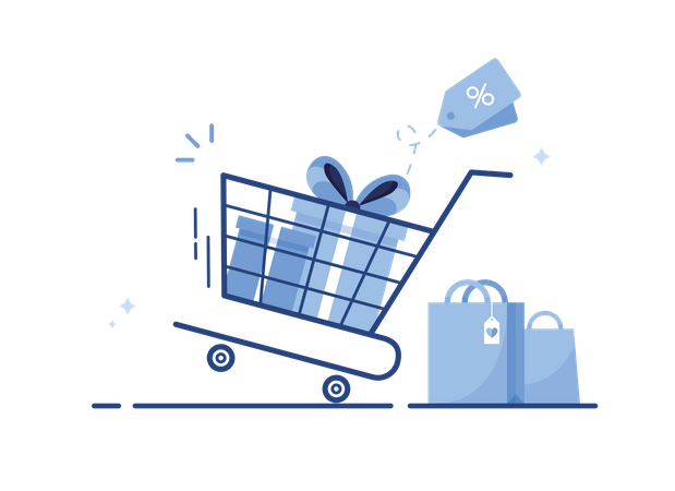 Online Shopping Cart  Illustration