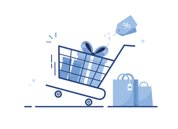 Online Shopping Cart  Illustration