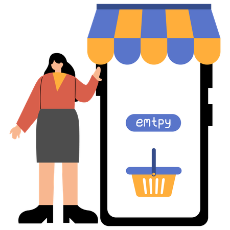 Online Shopping Cart Is Empty  Illustration