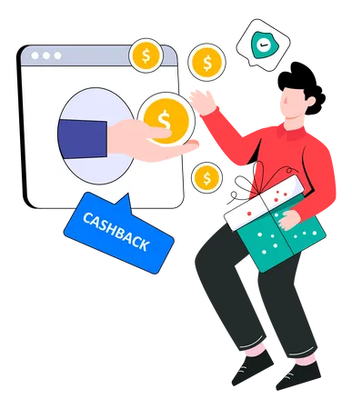 Cashback beim Online-Shopping  Illustration