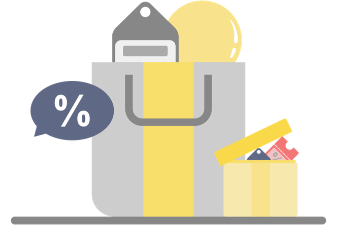 Online shopping cashback  Illustration