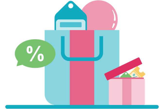 Online shopping cashback  Illustration