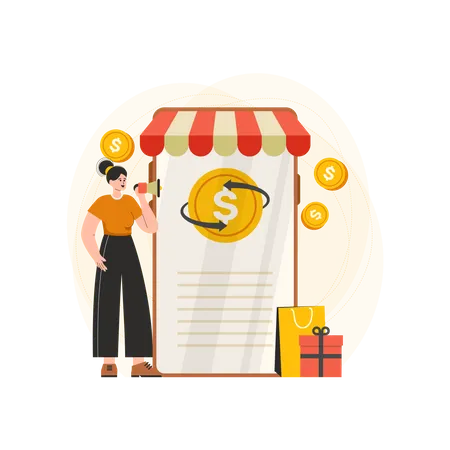 Online shopping cashback promotion  Illustration