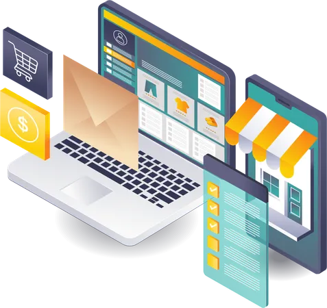 Online Shopping Checklist for Buying Goods  Illustration