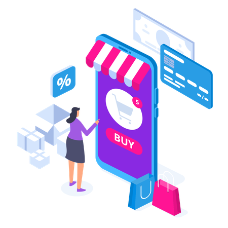 Online Shopping Convenience  Illustration