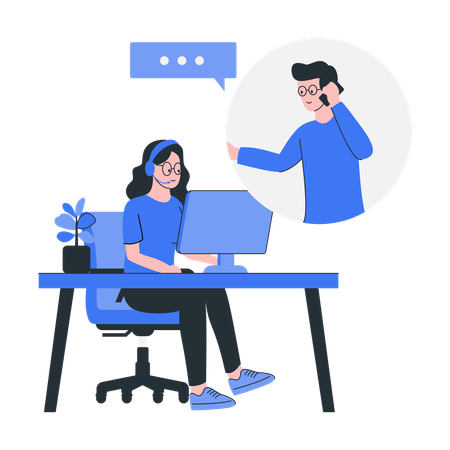 Online Shopping Customer Care service  Illustration