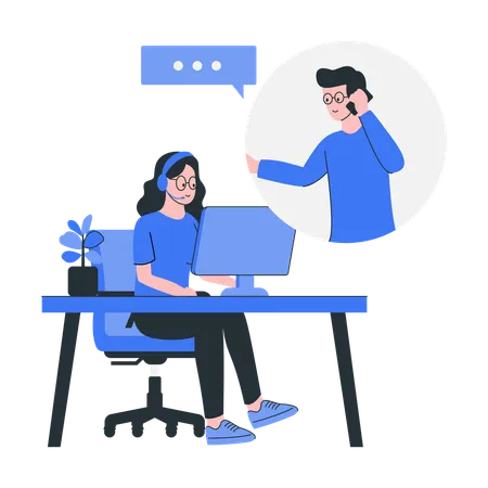 Online Shopping Customer Care service  Illustration