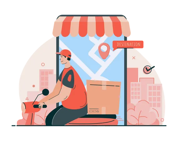 Online shopping delivery  Illustration