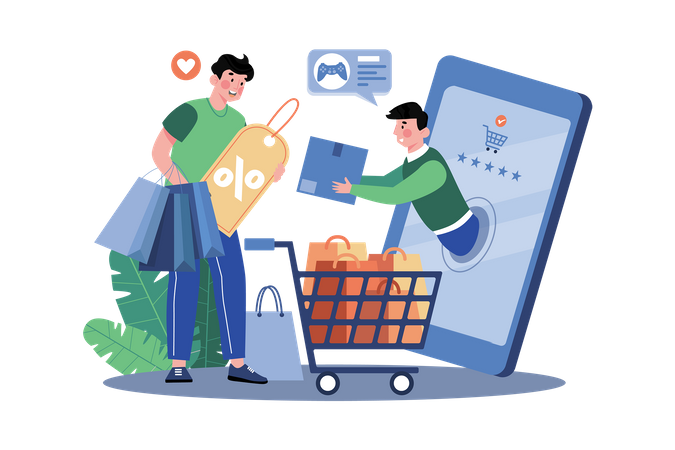 Online shopping delivery  Illustration