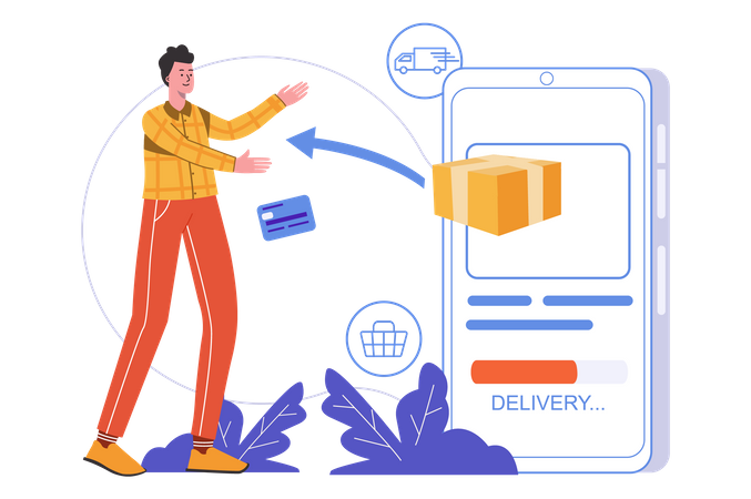 Online shopping delivery  Illustration