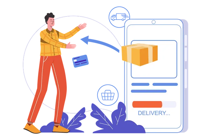 Online shopping delivery  Illustration