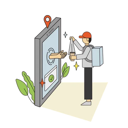 Online Shopping Delivery  Illustration