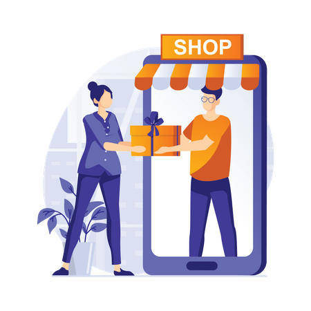 Online shopping delivery  Illustration