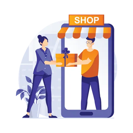 Online shopping delivery  Illustration