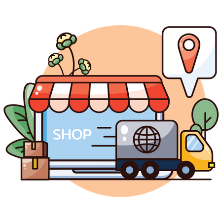 Online Shopping Delivery  Illustration