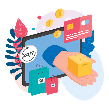 Online shopping delivery  Illustration