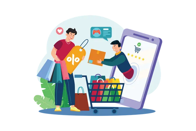 Online shopping delivery  Illustration