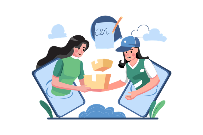 Online Shopping Delivery  Illustration