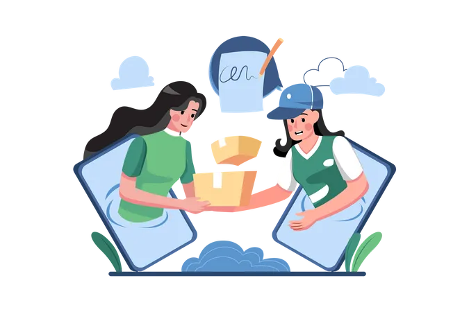 Online Shopping Delivery  Illustration